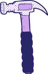cartoon hammer in bright neon color