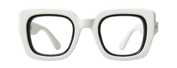 Chunky white frames with contrasting black inner rims