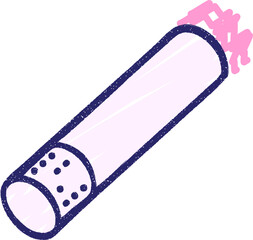 Cigarette Chalk Drawing in bright neon color