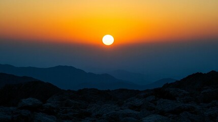 Sunrise over a mountain range