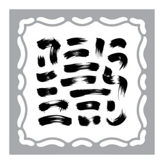 Abstract Ink Brush Strokes Collection
