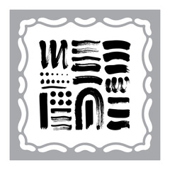 Abstract Ink Brush Strokes Collection
