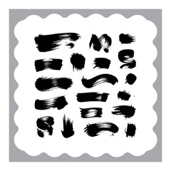 Abstract Ink Brush Strokes Collection
