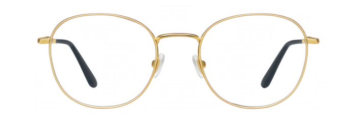 Oval blue light glasses with thin gold wire frames