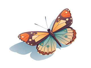 Obraz premium Colorful butterfly illustration with detailed wings, transparent background 