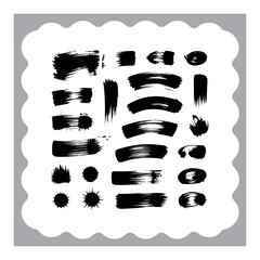 Abstract Ink Brush Strokes Collection
