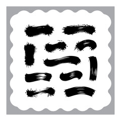 Abstract Ink Brush Strokes Collection
