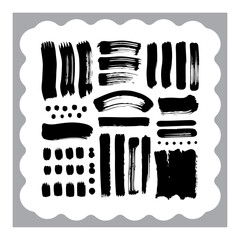 Abstract Ink Brush Strokes Collection
