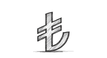 Turkish Lira Currency Symbol Sketch