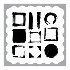 Abstract Ink Brush Strokes Collection
