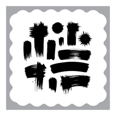 Abstract Ink Brush Strokes Collection
