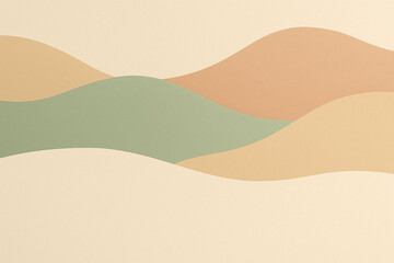 Abstract Pastel Landscape, Serene Rolling Hills, Calming Earth Tones, Minimalist Design