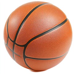 Orange basketball, black lines, close-up