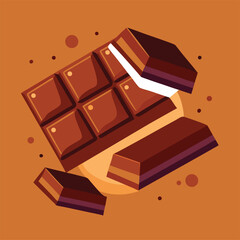 chocolate bar on white background