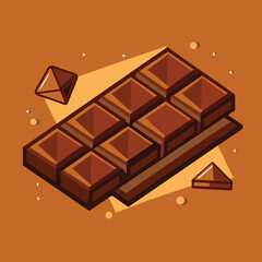 chocolate bar on white background