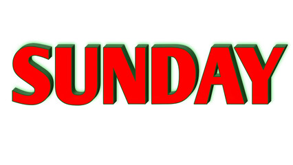 Fototapeta premium Sunday special red font on white background