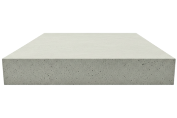 Solid rectangular concrete block with smooth surface for construction use isolated on a transparent background