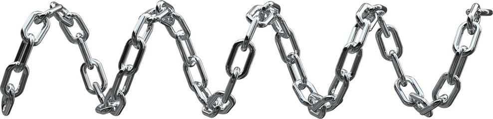 3D chrome chain with metallic shine and urban flow. Perfect for streetwear, fashion prints, and edgy graphic design compositions.
