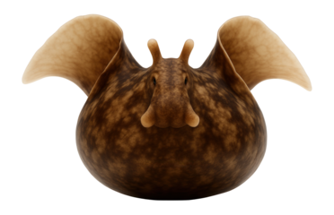 Aplysia californica with a large, soft body and mottled brown coloration