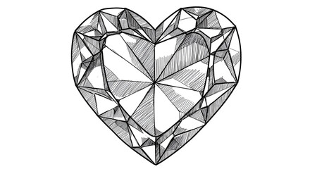Hand-Drawn Heart Shaped Diamond