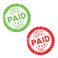 Paid Stamp Vector – Red Rubber Seal Illustration for Invoices, Receipts & Finance Documents