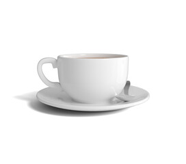White Mug Mockup – Realistic 3D Render for Branding and Packaging Presentation Isolated
