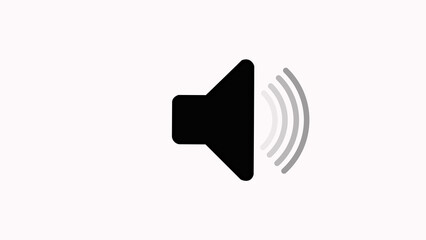 Black speaker icon representing volume or sound controls on a clean white background