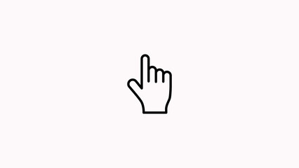 Simple black line hand gesture pointing up icon suitable for website and app design