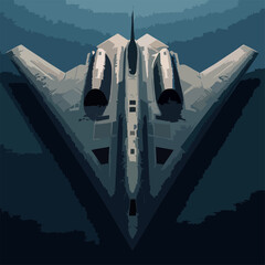 Fototapeta premium US Stealth Jet Vector – B2 Spirit Aircraft
