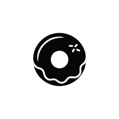 Fototapeta premium Donut with Sprinkles Icon, Glyph Style, Minimalist Design on Transparent Background