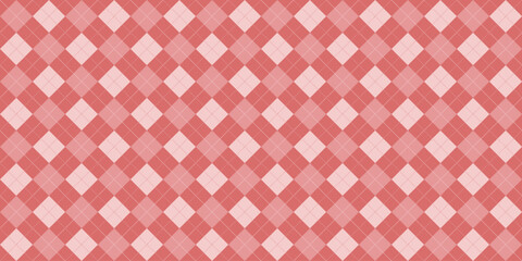 Seamless pastel red argyle pattern for fabric and retro design