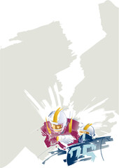 Obraz premium Graphic background with a situation from American football