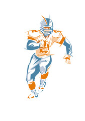American football player running with the ball