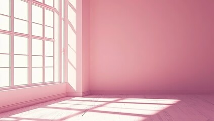 Pink room with large window