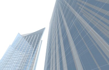 Architectural building 3d rendering