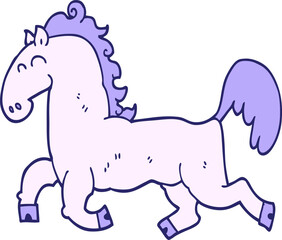 cartoon stallion in bright neon color