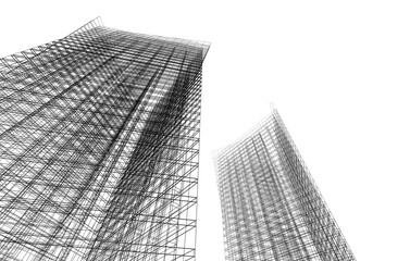 Architectural building 3d rendering