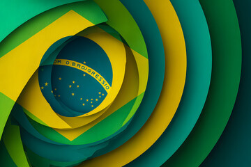 Brazil flag. Brazil Independence Day. National happy holiday. Freedom day design. Celebrate annual. Patriotic brazilian illustration. Brazil flag closeup. Poster. Template for design