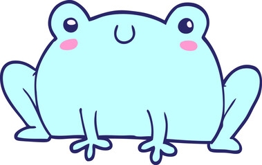 cartoon frog in bright neon color