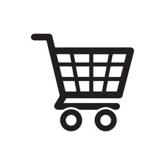 shopping cart icon on white