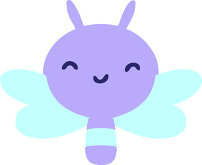 cute cartoon bug in bright neon color