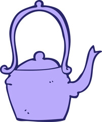 cartoon kettle in bright neon color
