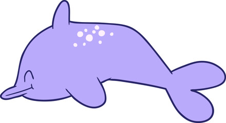 cartoon dolphin in bright neon color