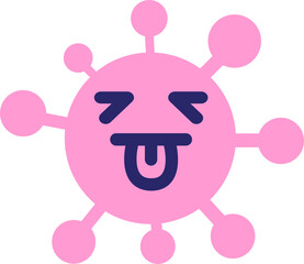 tired out virus in bright neon color