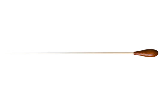 Wooden handle orchestral conductor baton isolated on a transparent background