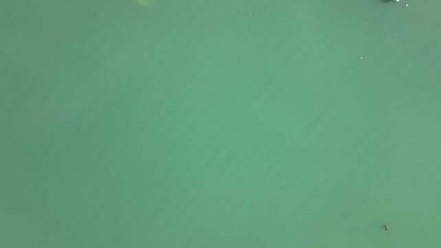 Aerial nature top down of Colico village in Lake Como Italian Alps during fall in Lombardy