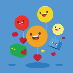 happy birthday card with balloons