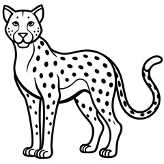 Fototapeta premium A spotted cheetah standing proudly in a stylized silhouette