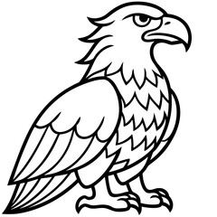 Obraz premium Majestic eagle perched proudly with fierce gaze silhouette