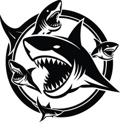 Fototapeta premium Vector illustration of fish for marine animal and underwater wildlife design, animal illustration, wildlife vector, ocean illustration